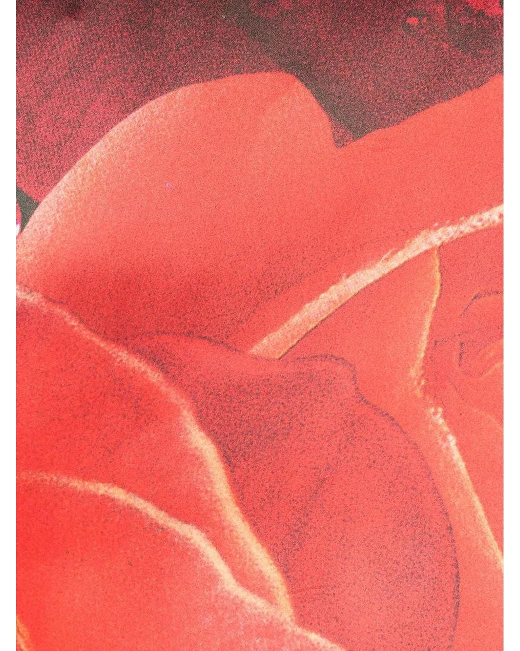 Roberto Cavalli Red Floral Silk Shirt