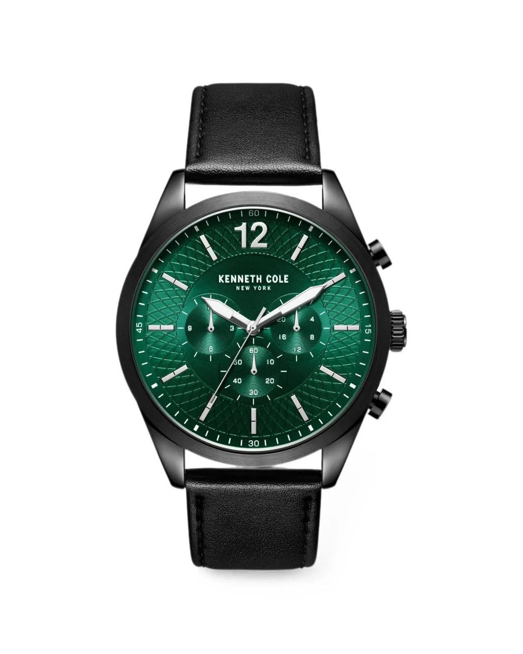 Kenneth Cole Green Montre Chronographe En Cuir Mm for men
