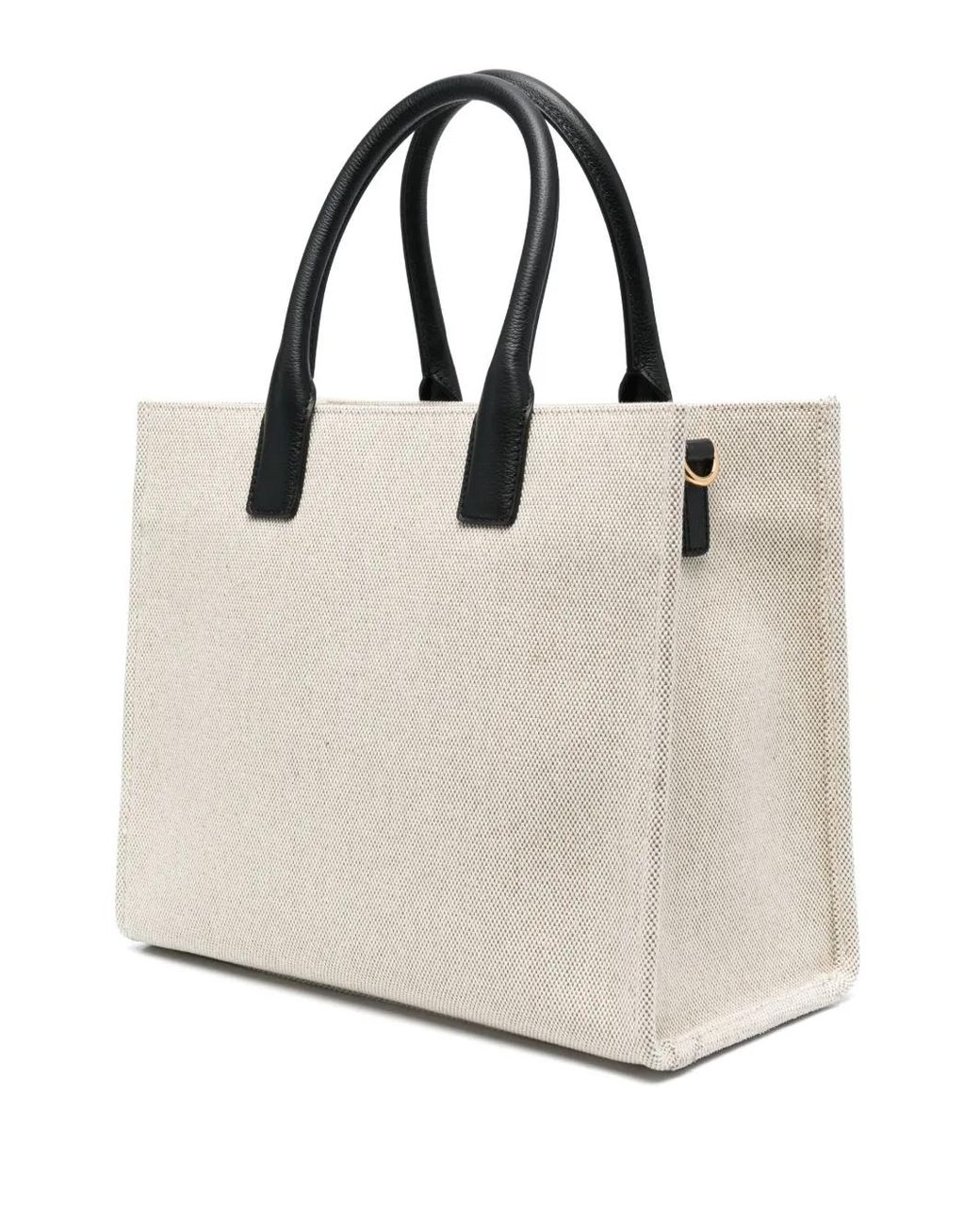 Versace Natural La Medusa Canvas & Leather Tote
