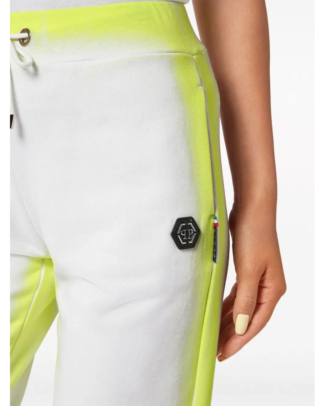 Philipp Plein White Fluo Cotton Track Pants