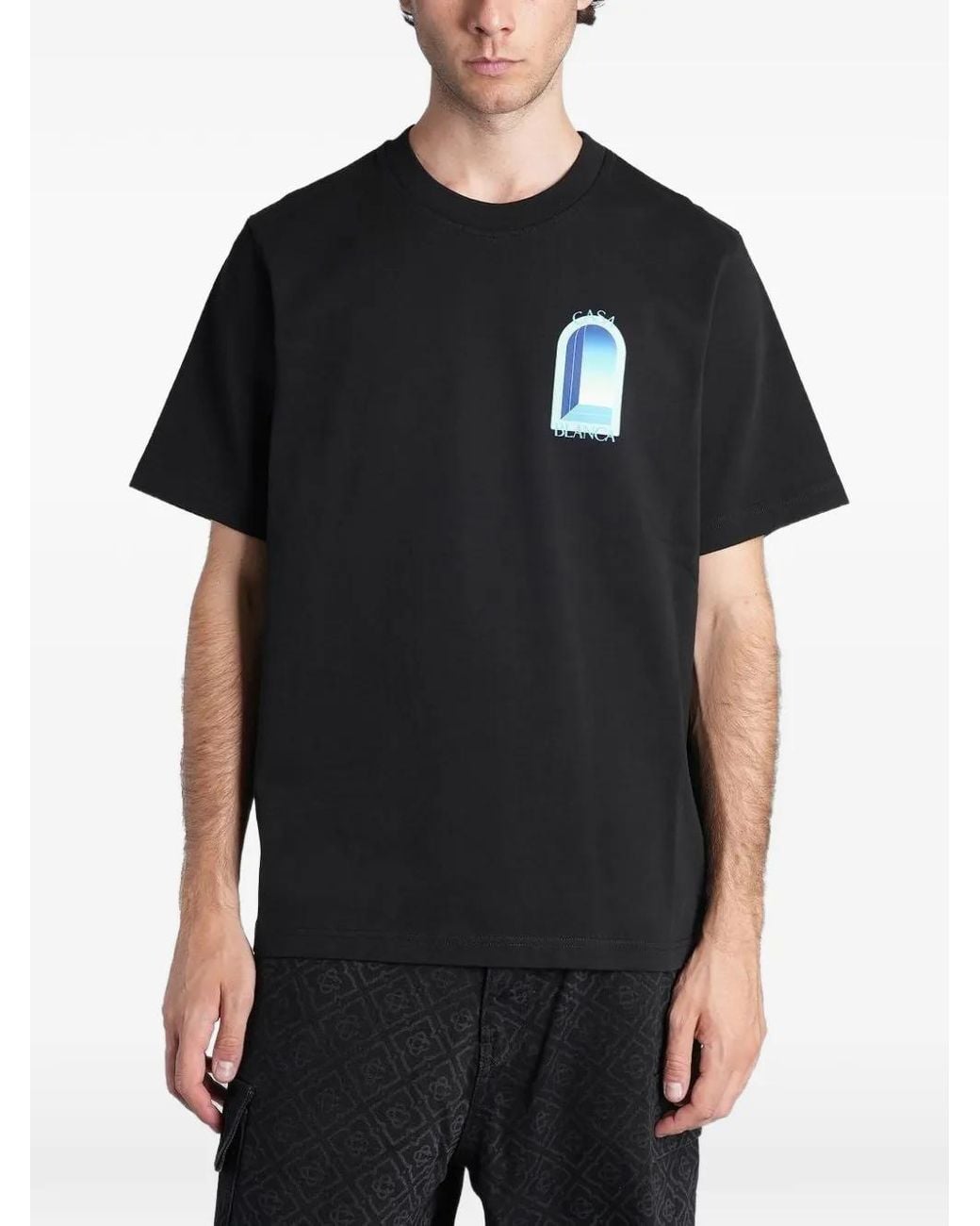 Casablanca Black L'Arche Graphic-Print T-Shirt for men
