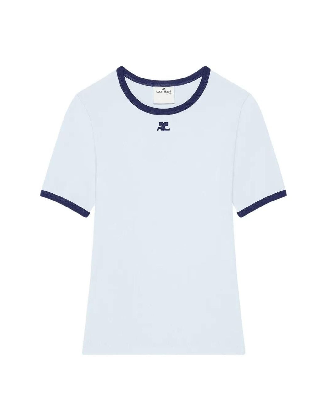 Courreges Blue Signature Contrast T-Shirt