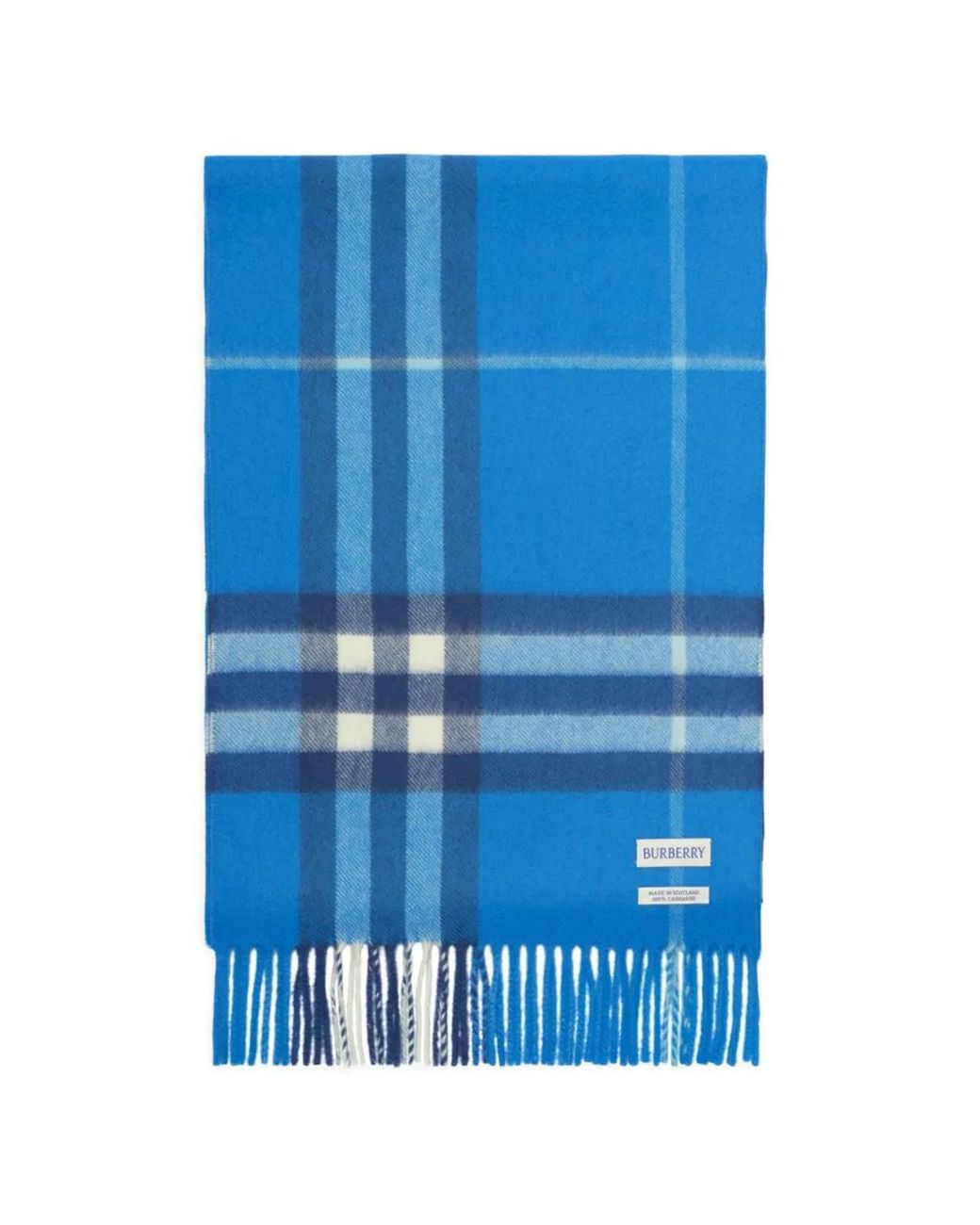 Burberry Blue Check Cashmere Scarf