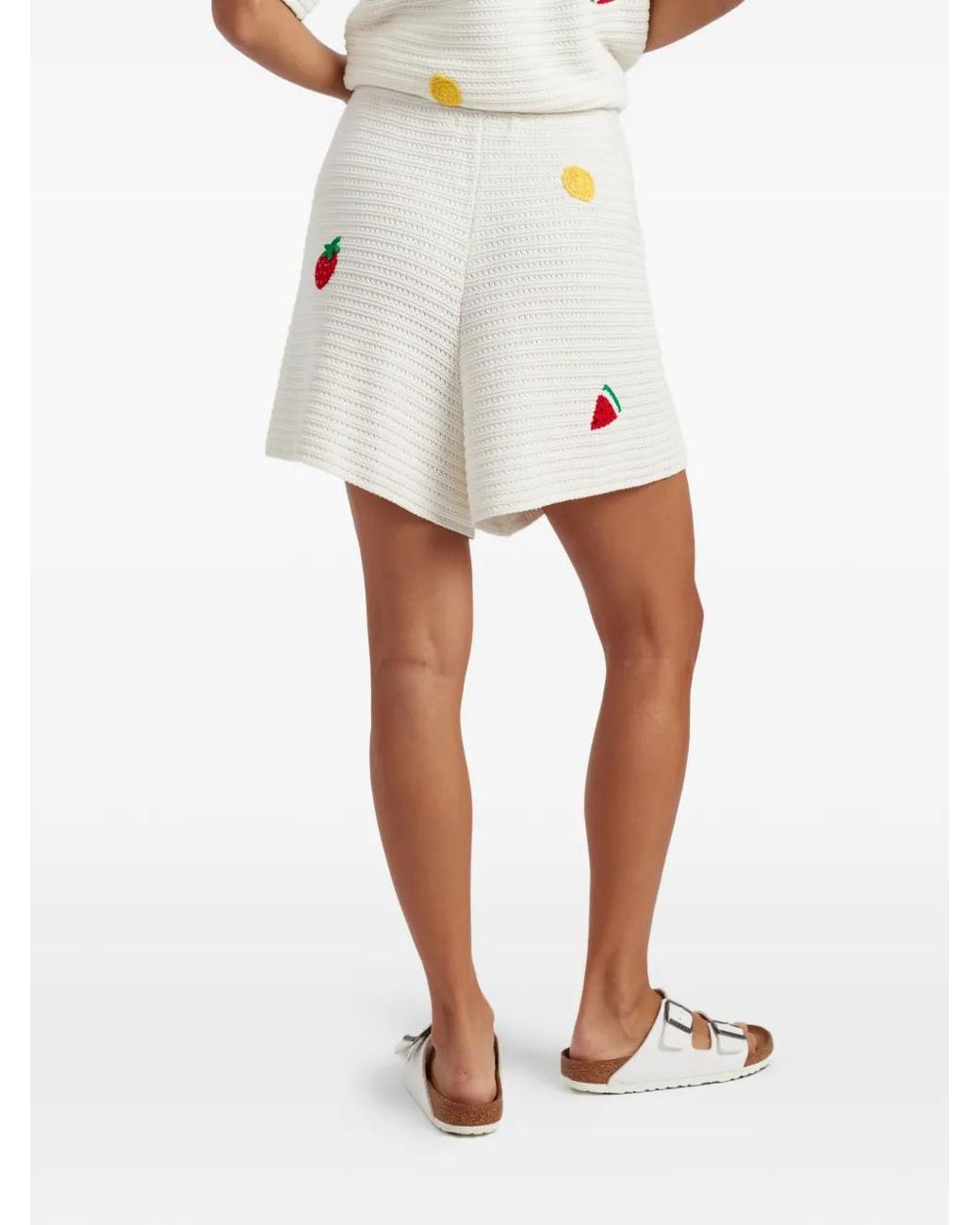 Chinti & Parker White Snoopy Cotton Crochet Shorts