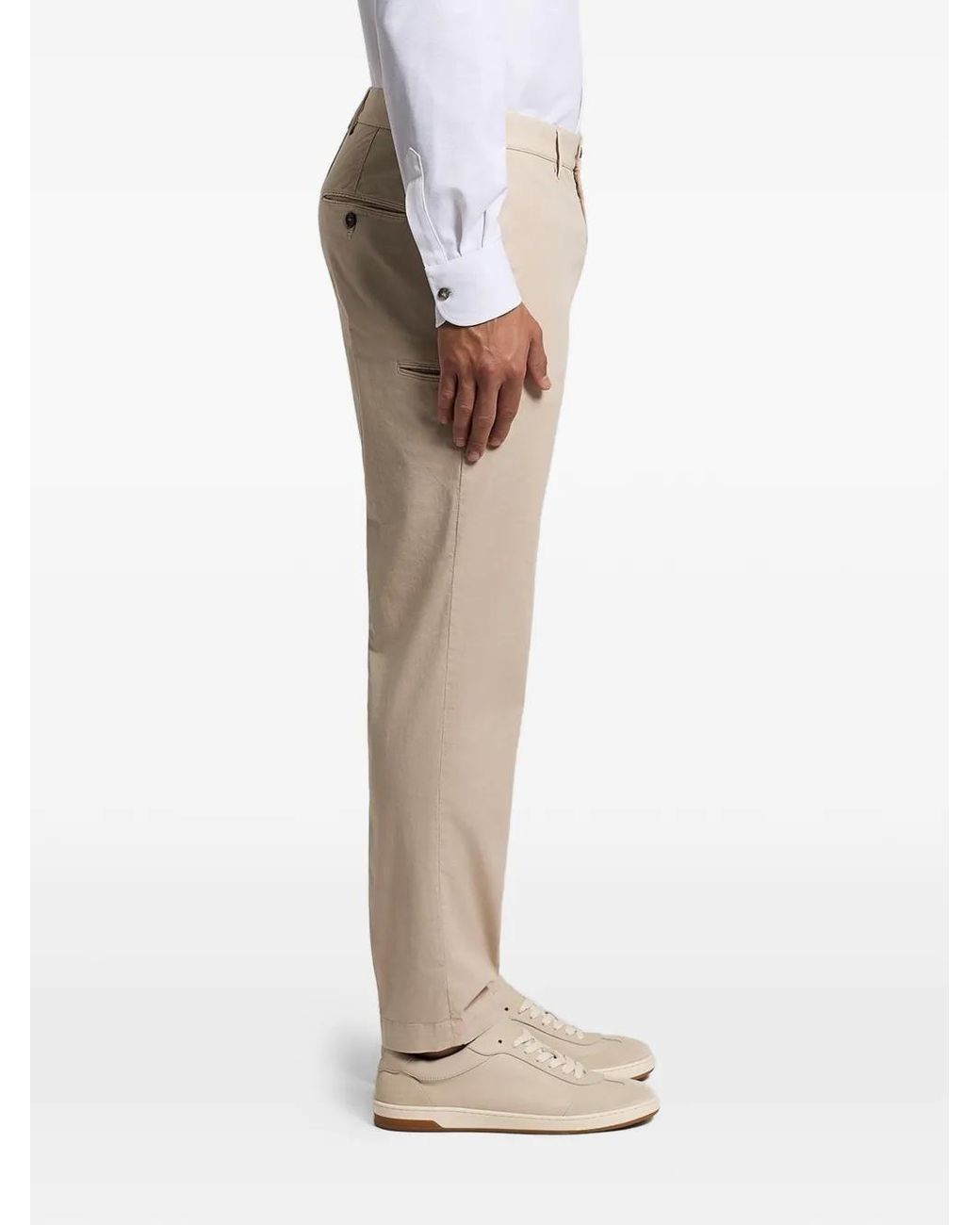 Peserico Natural Button Tailored Trousers for men
