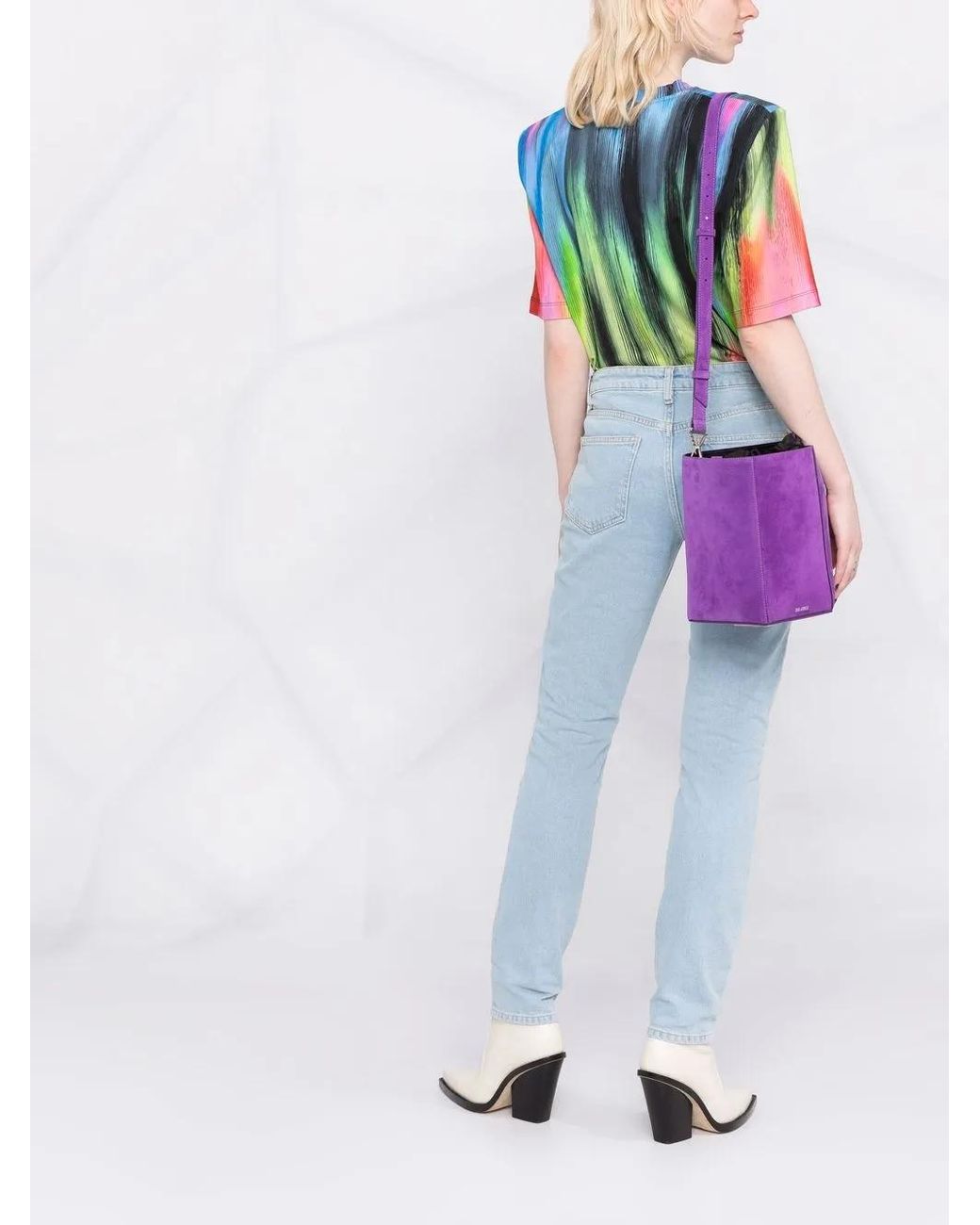 The Attico Blue High-Rise Straight-Leg Jeans