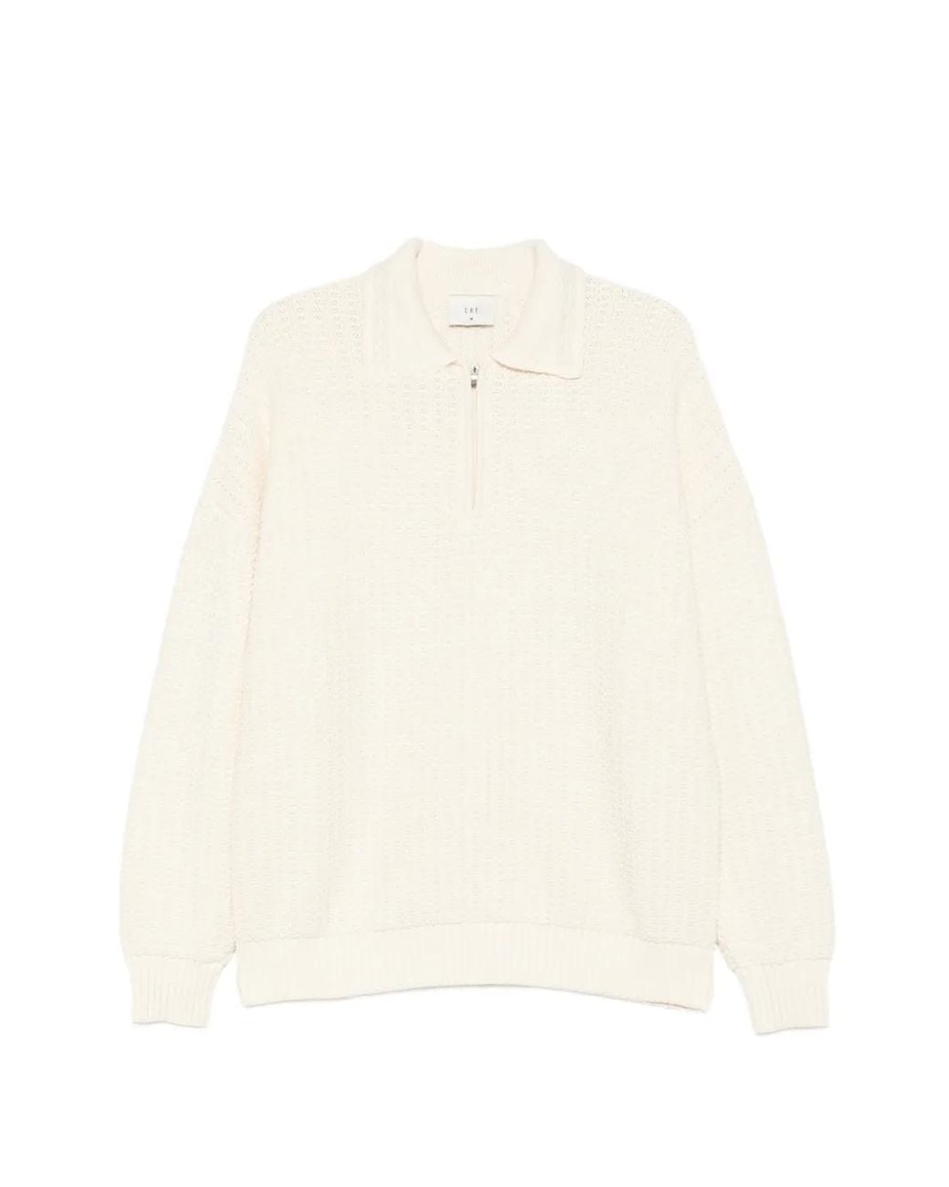 CHE White Orson Quarter-Zip Sweater for men