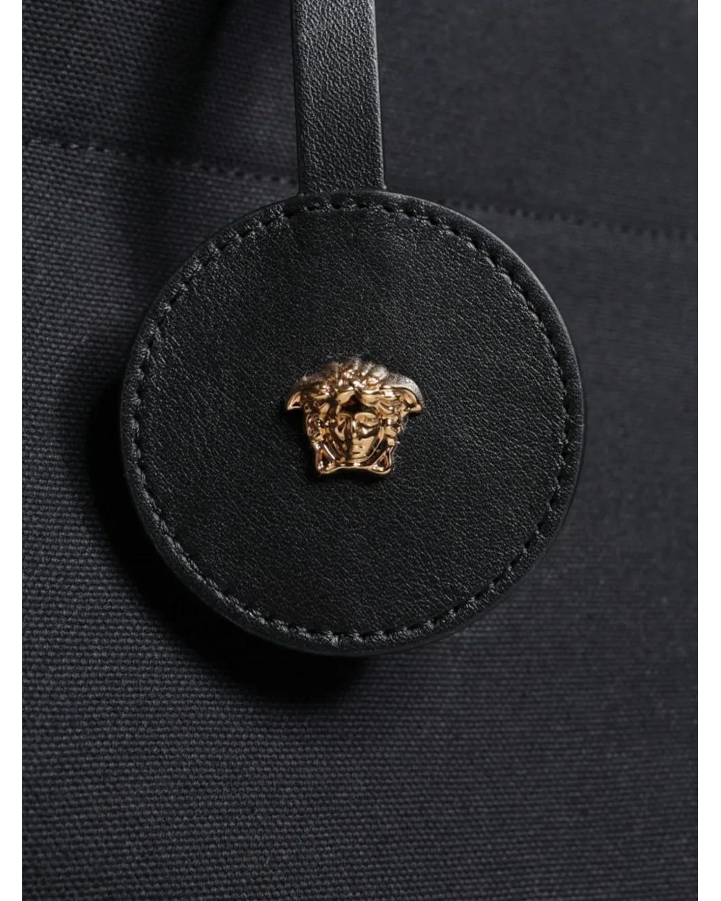Versace Black Studded-Logo Tote Bag