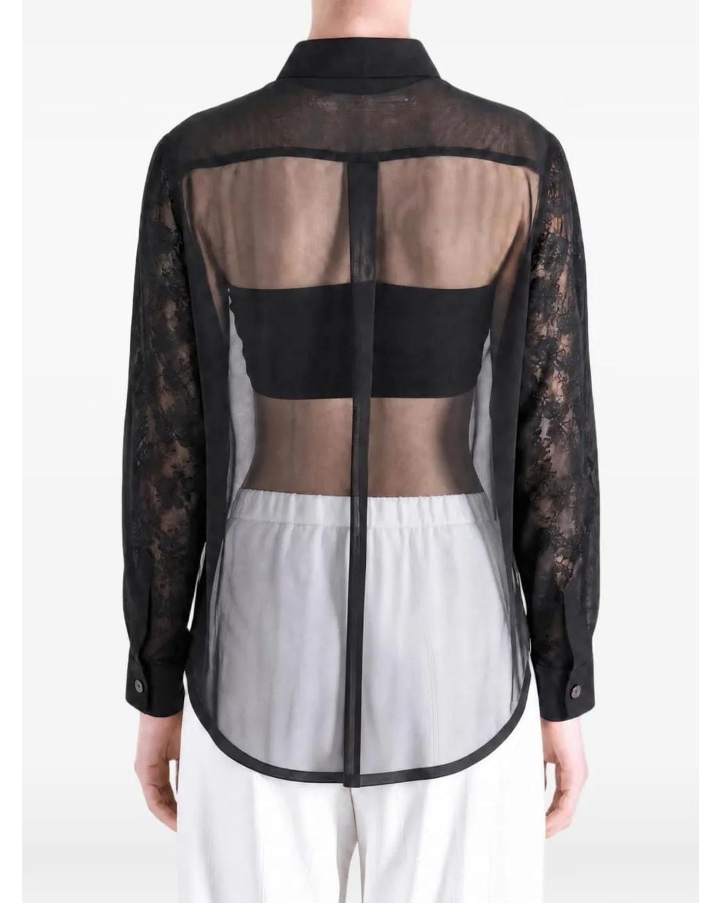 Comme des Garçons Gray Chemise À Empiècements En Dentelle