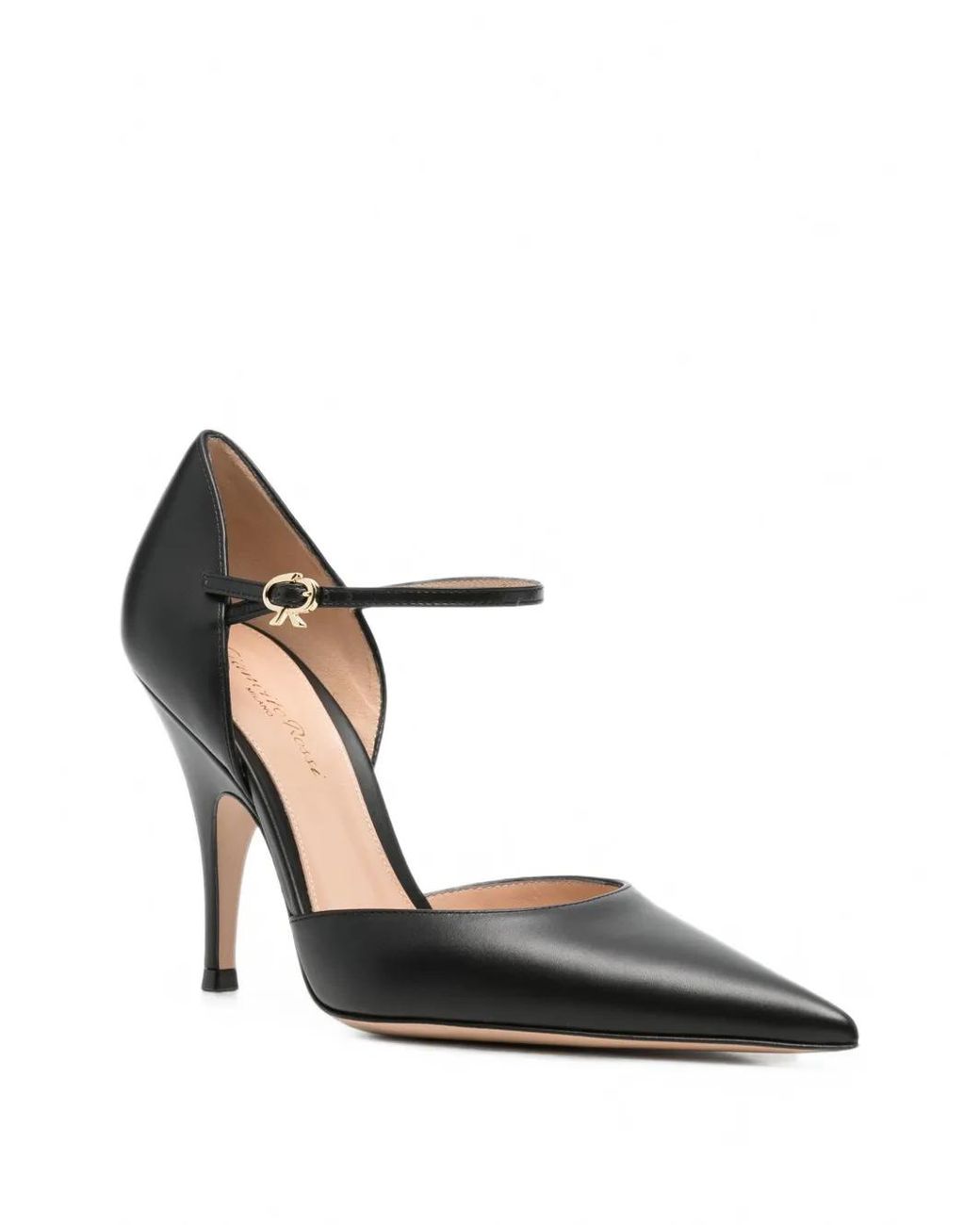 Gianvito Rossi Black Sofia D'Orsay Leather Pumps