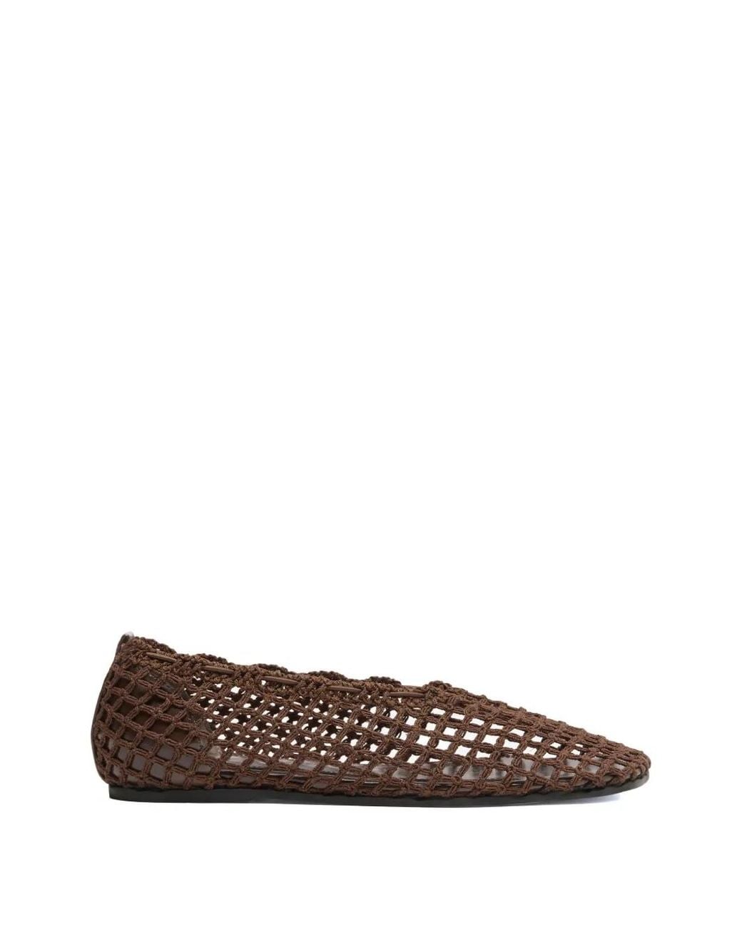 Proenza Schouler Brown Slant Crochet Ballet Flats