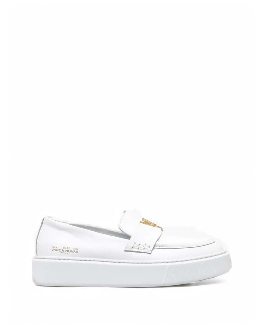 VANDA NOVAK White Kayla Logo-Detail Loafers