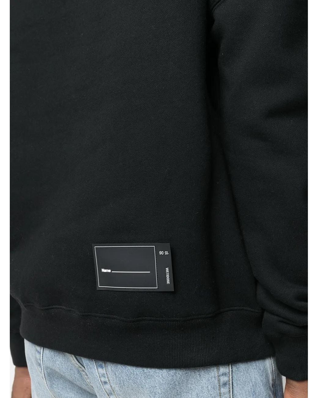 we11done Blue Dropped Shoulder Hoodie for men