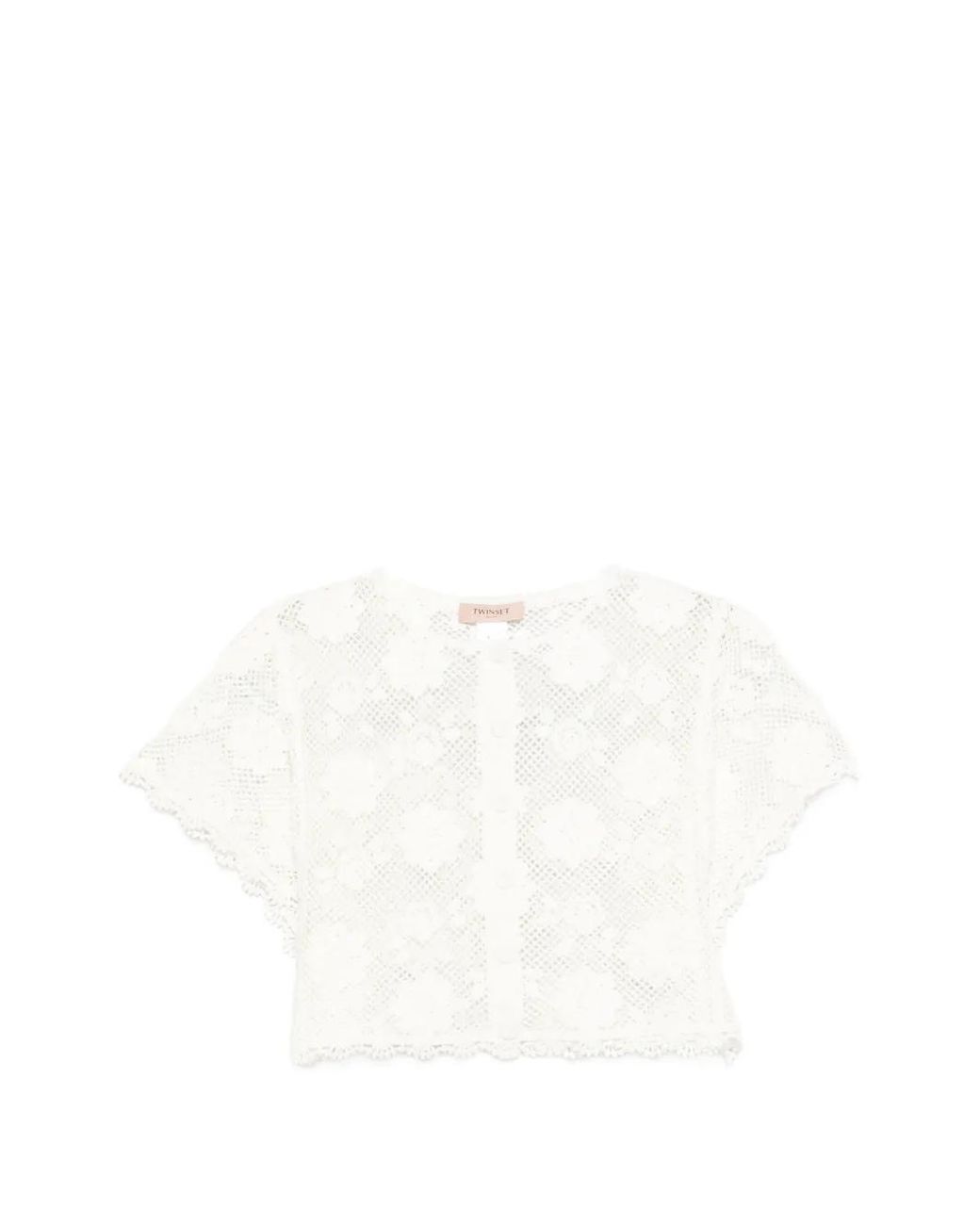 Twinset White Haut En Crochet
