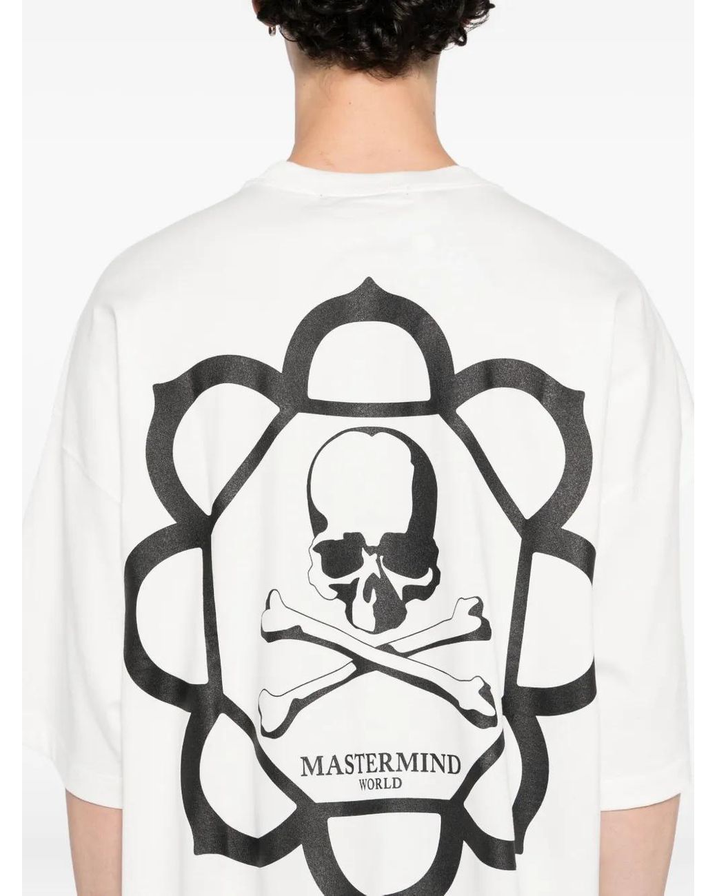 MASTERMIND WORLD White Skull Graphic Pocket T-Shirt for men