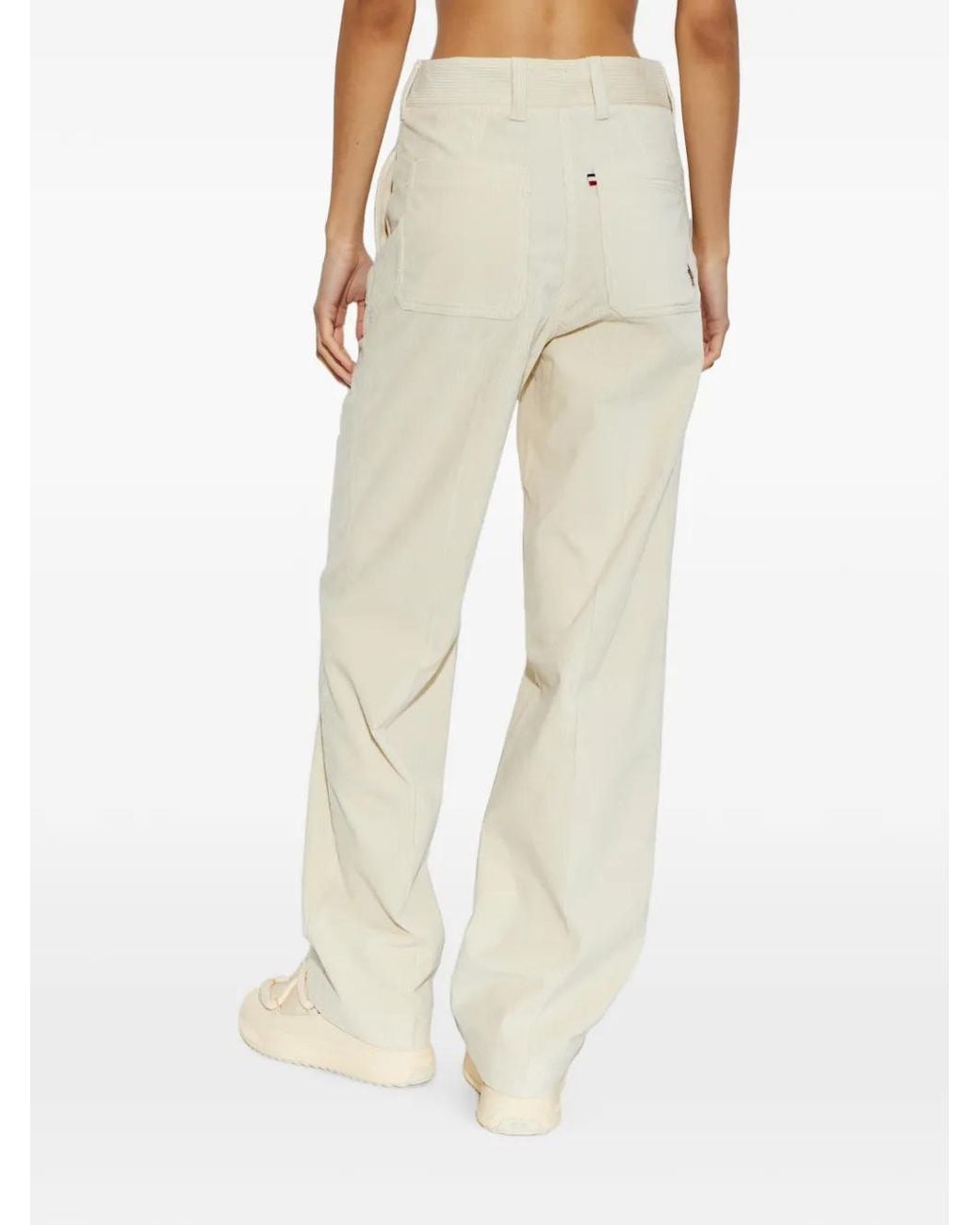 Moncler White Corduroy Wide-Leg Trousers