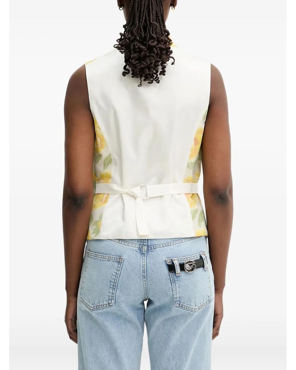 KENZO Blue Peonies Sleeveless Top