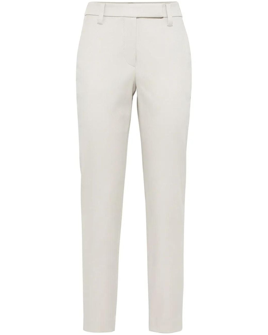 Brunello Cucinelli Gray Pantalon Skinny À Taille Mi-Haute
