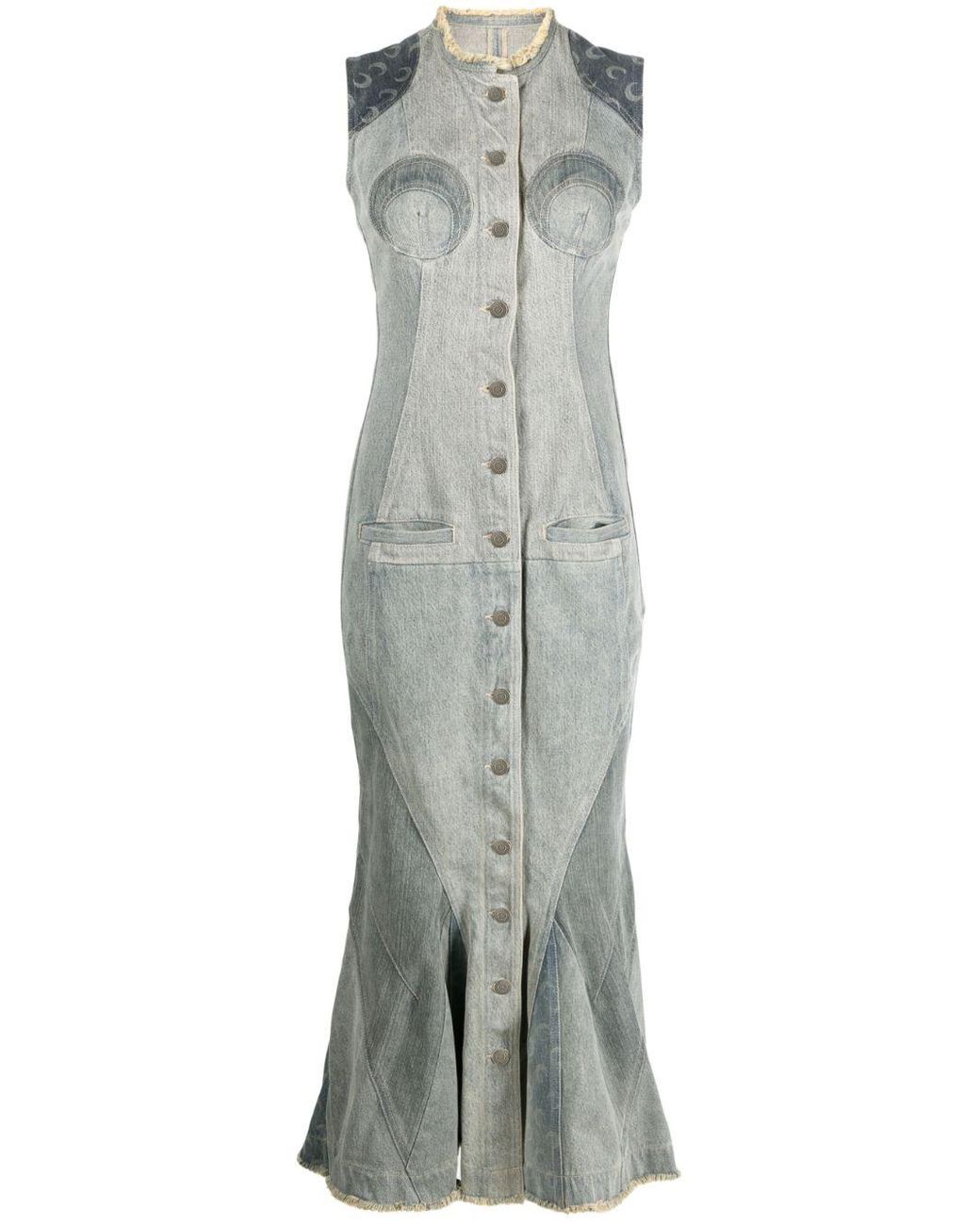 Closed Sleeveless Denim Midi Dress - Farfetch