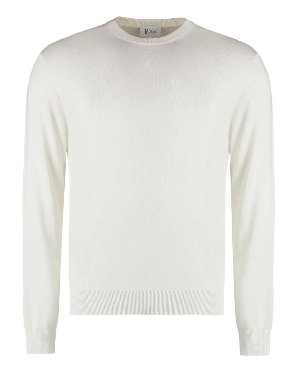 THE (Alphabet) White Ribbed-Knit Sweater for men