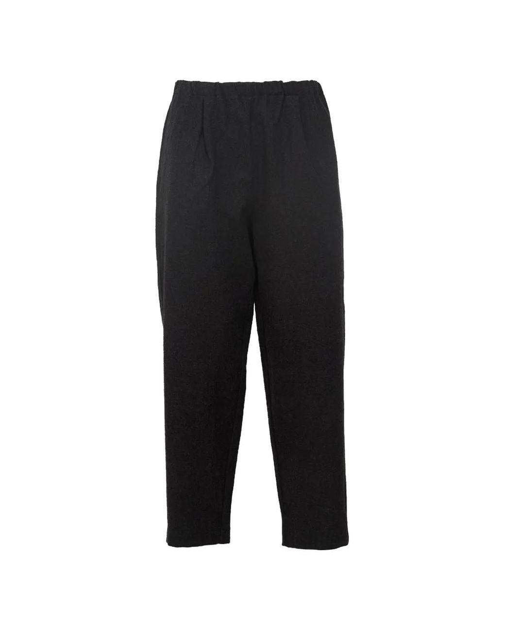 Apuntob Black Pleated Elasticated-Waist Trousers