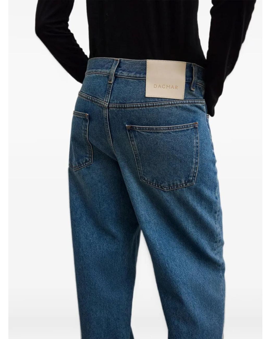 House of Dagmar Blue Mid-Rise Baggy-Fit Wide-Leg Jeans