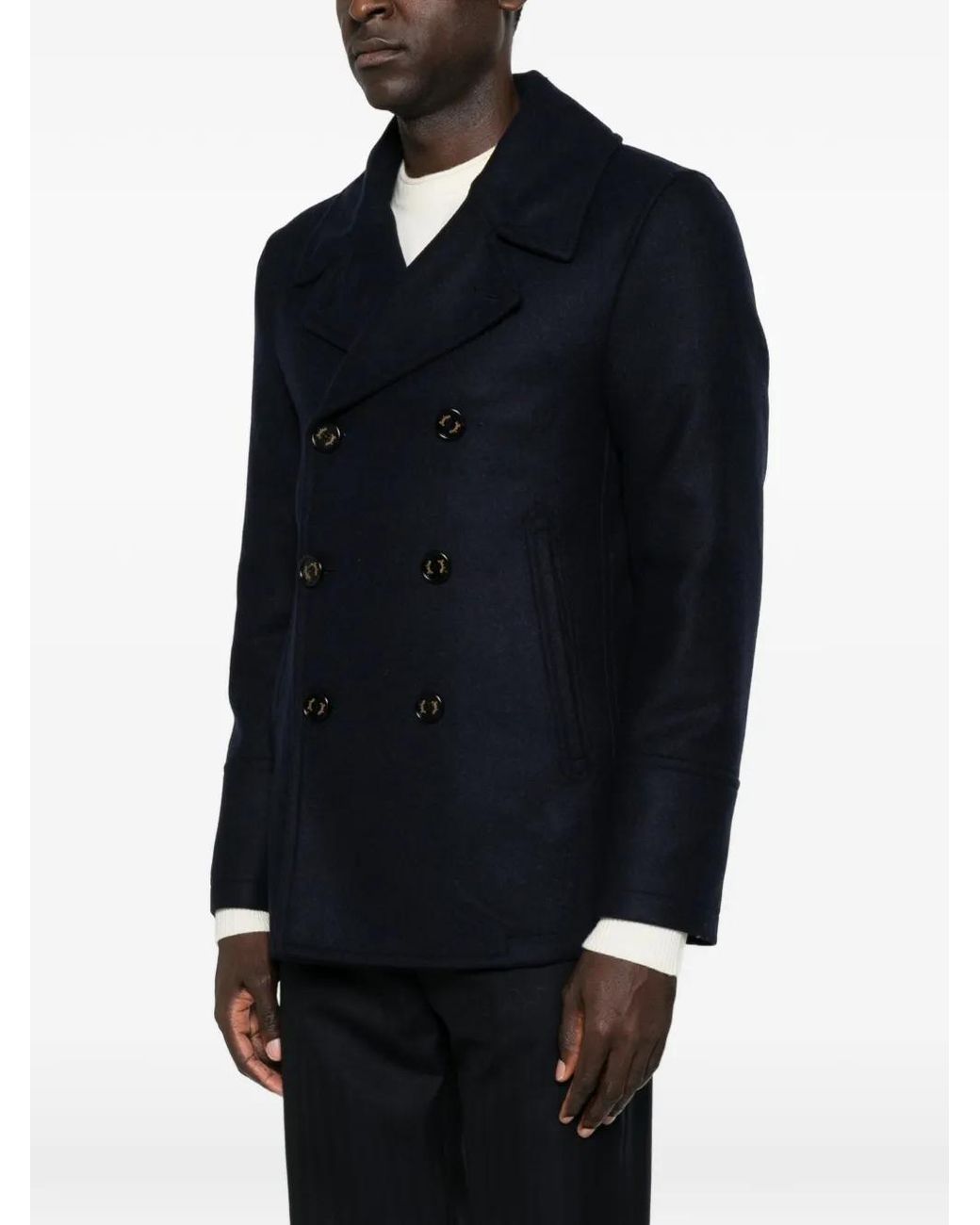 Sealup Blue Double-Breasted Button-Down Jacket for men