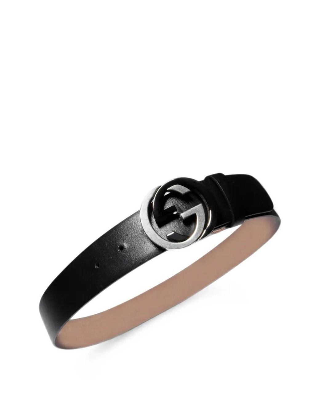 Gucci Black Interlocking G Leather Belt for men