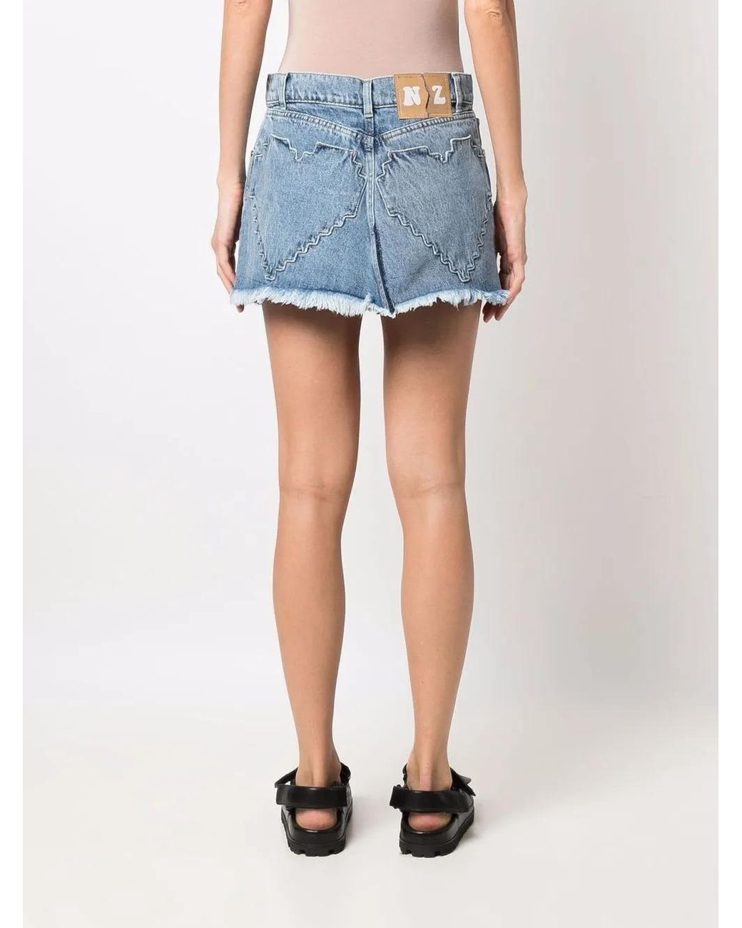 Natasha Zinko Blue Washed Denim Skirt