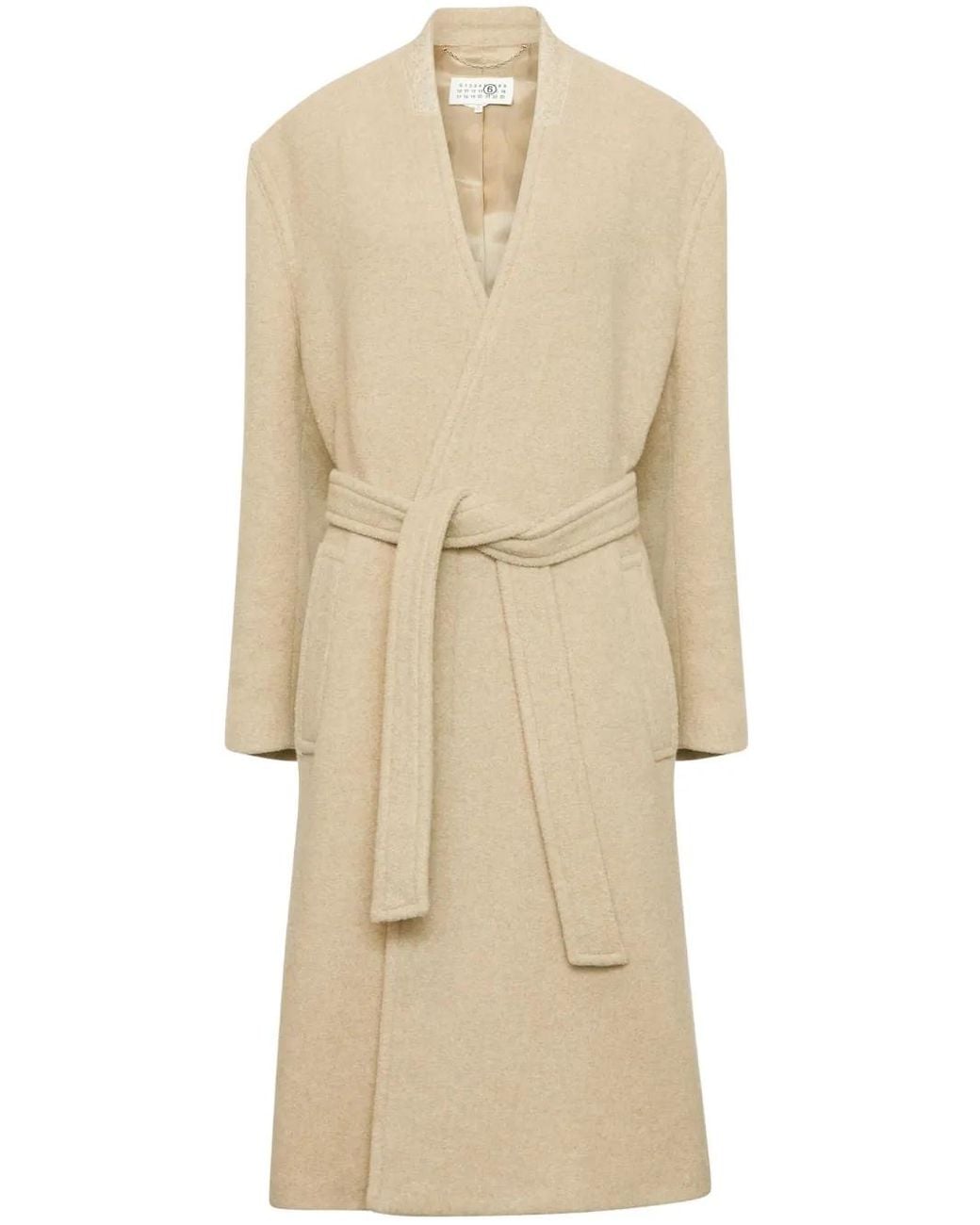 MM6 by Maison Margiela Natural Oversized Pile Coat