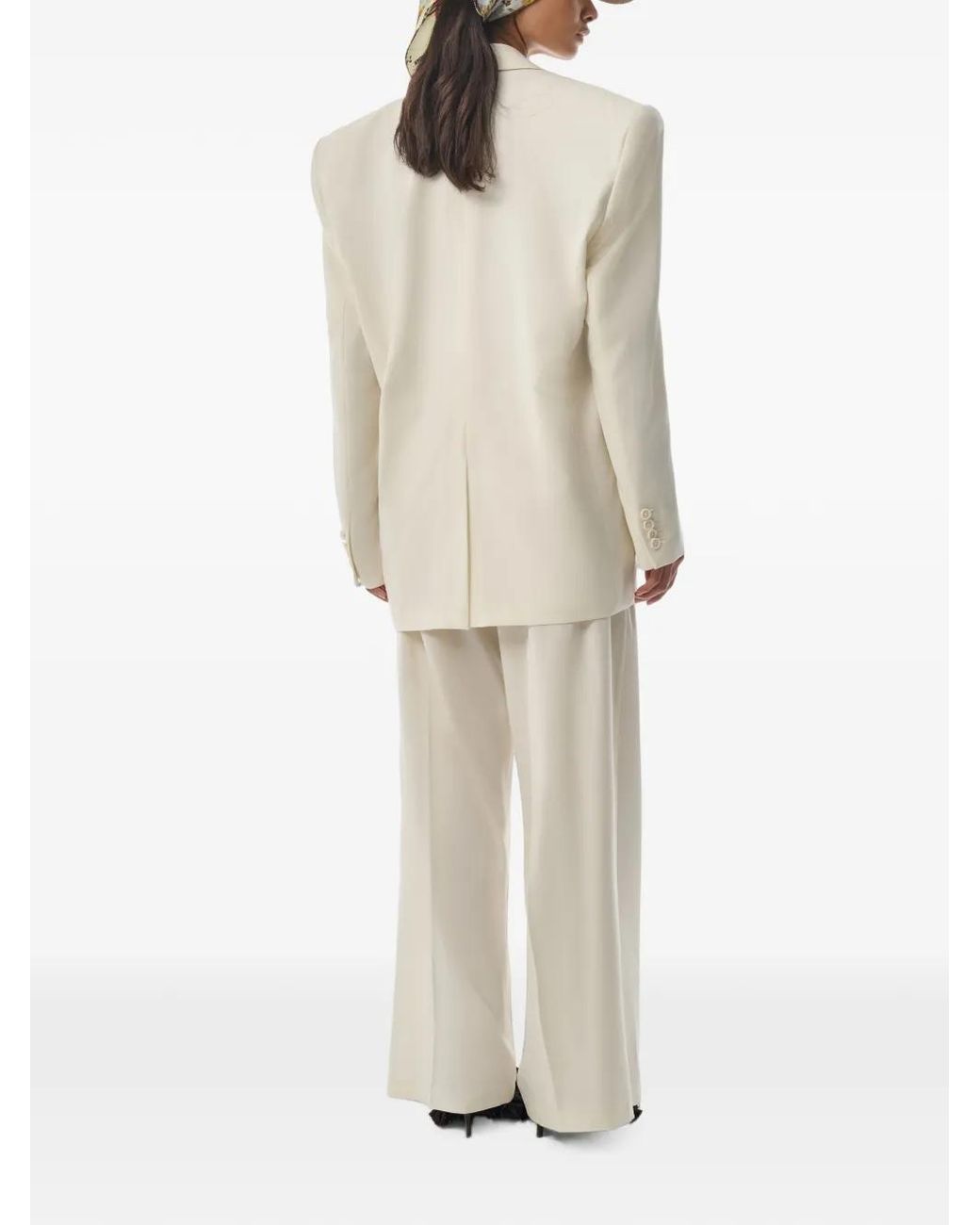 MEGUSTA White Oversized Double-Breasted Blazer