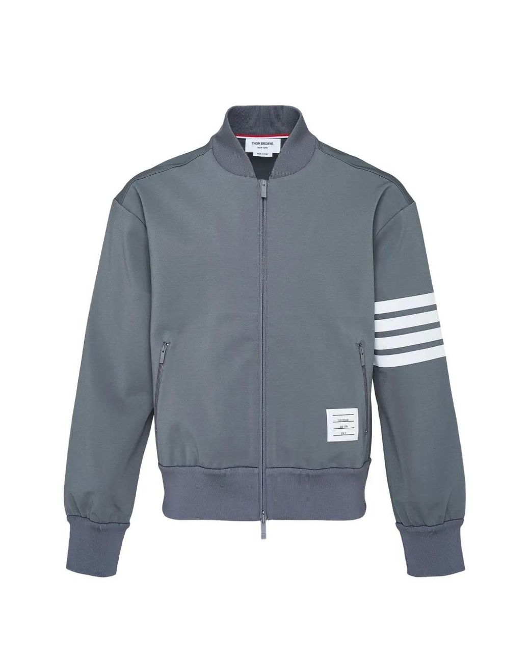 Thom Browne Blue Veste Bomber À Détail 4 Bandes Signature for men