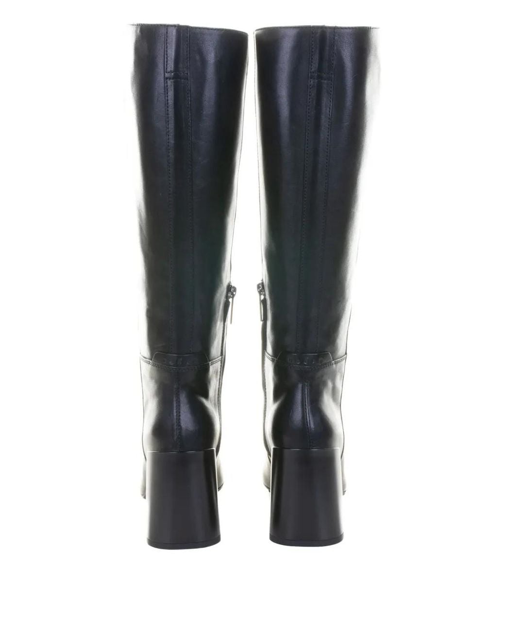 Hogan Black Block-Heel Leather Boots