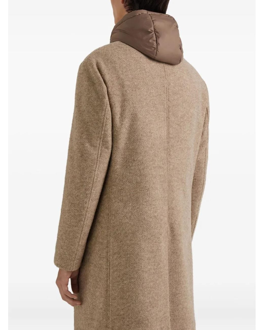 Canali Natural Hooded Single-Breasted Coat for men