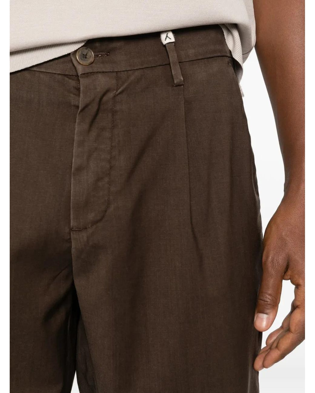 Myths Brown Pleated Shorts for men