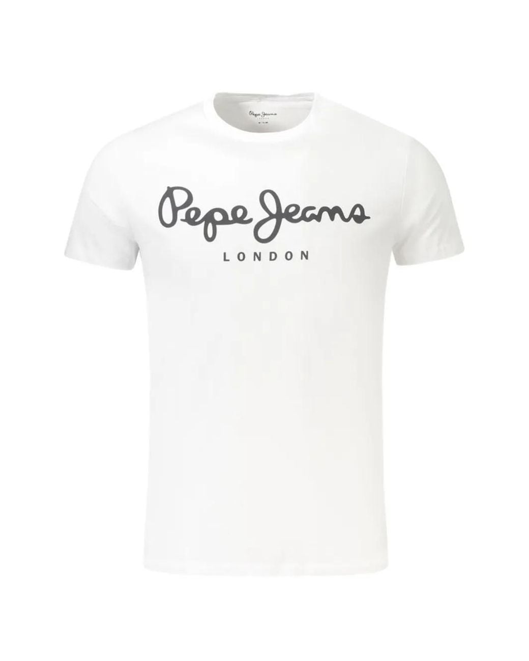 Pepe Jeans White Logo-Print Cotton T-Shirt for men