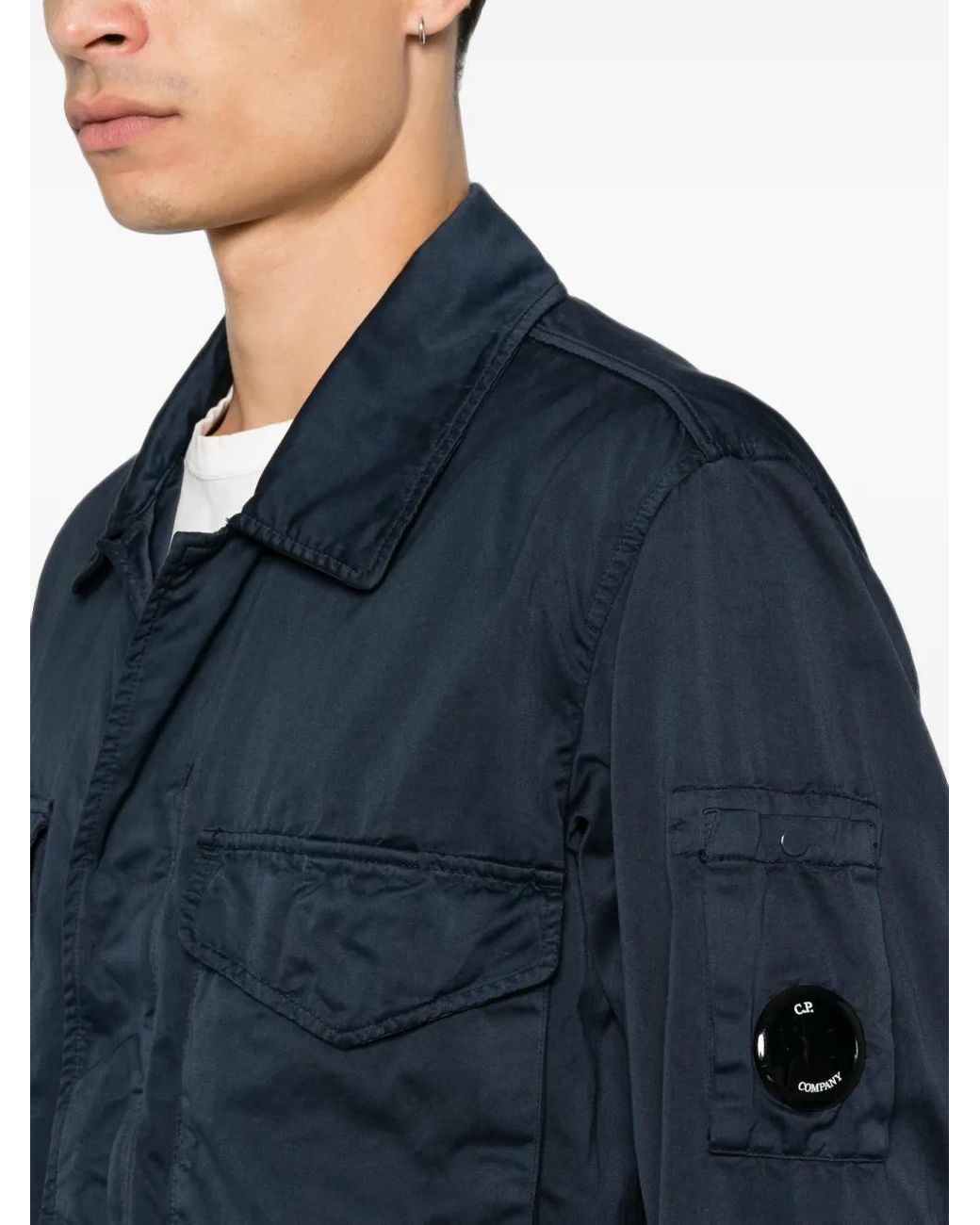 C P Company Blue Pro-Tek Lens Jacket for men