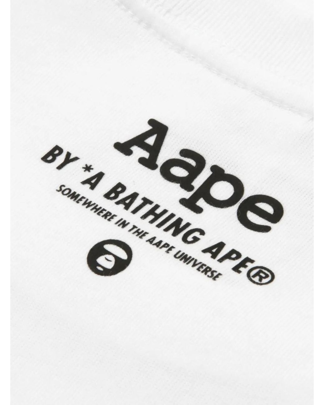 Aape By A Bathing Ape White Graphic-Print T-Shirt for men
