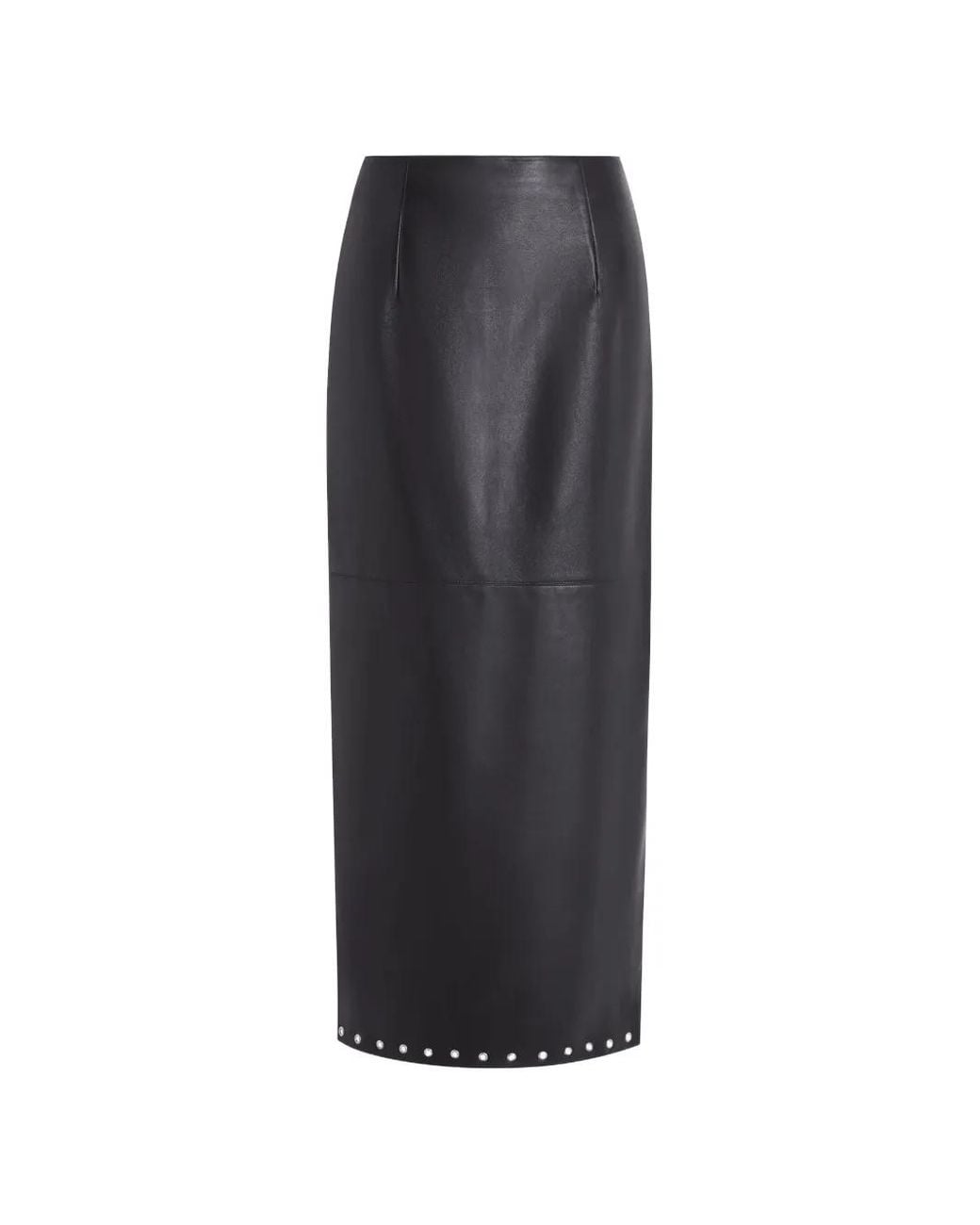 16Arlington Black Lola Eyelet Leather Midi Skirt