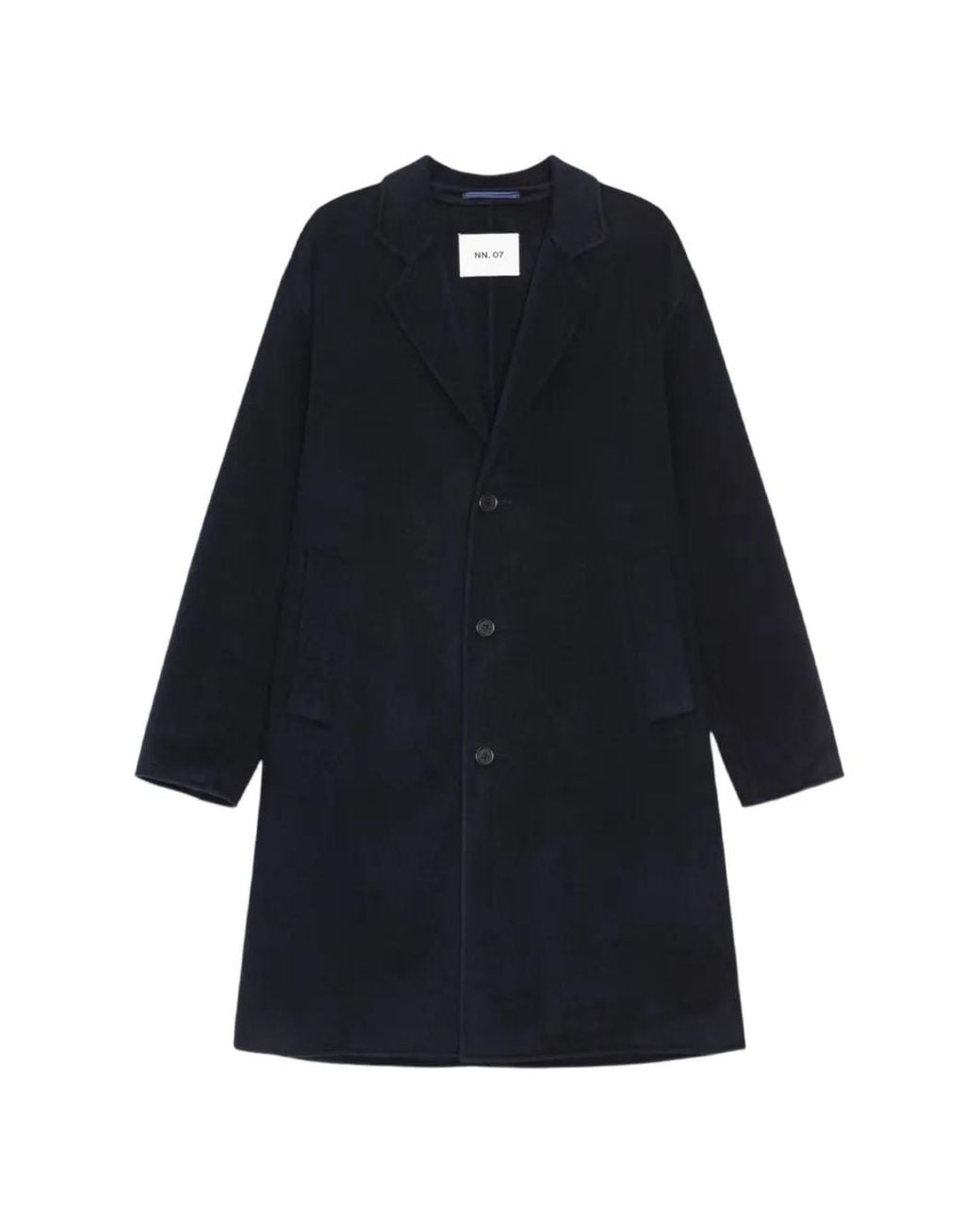 NN07 Blue Single-Breasted Notched-Lapel Coat for men