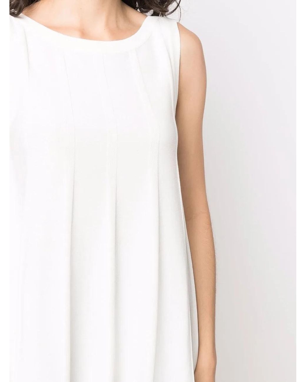 Malo White Ribbed-Detail Tank Top