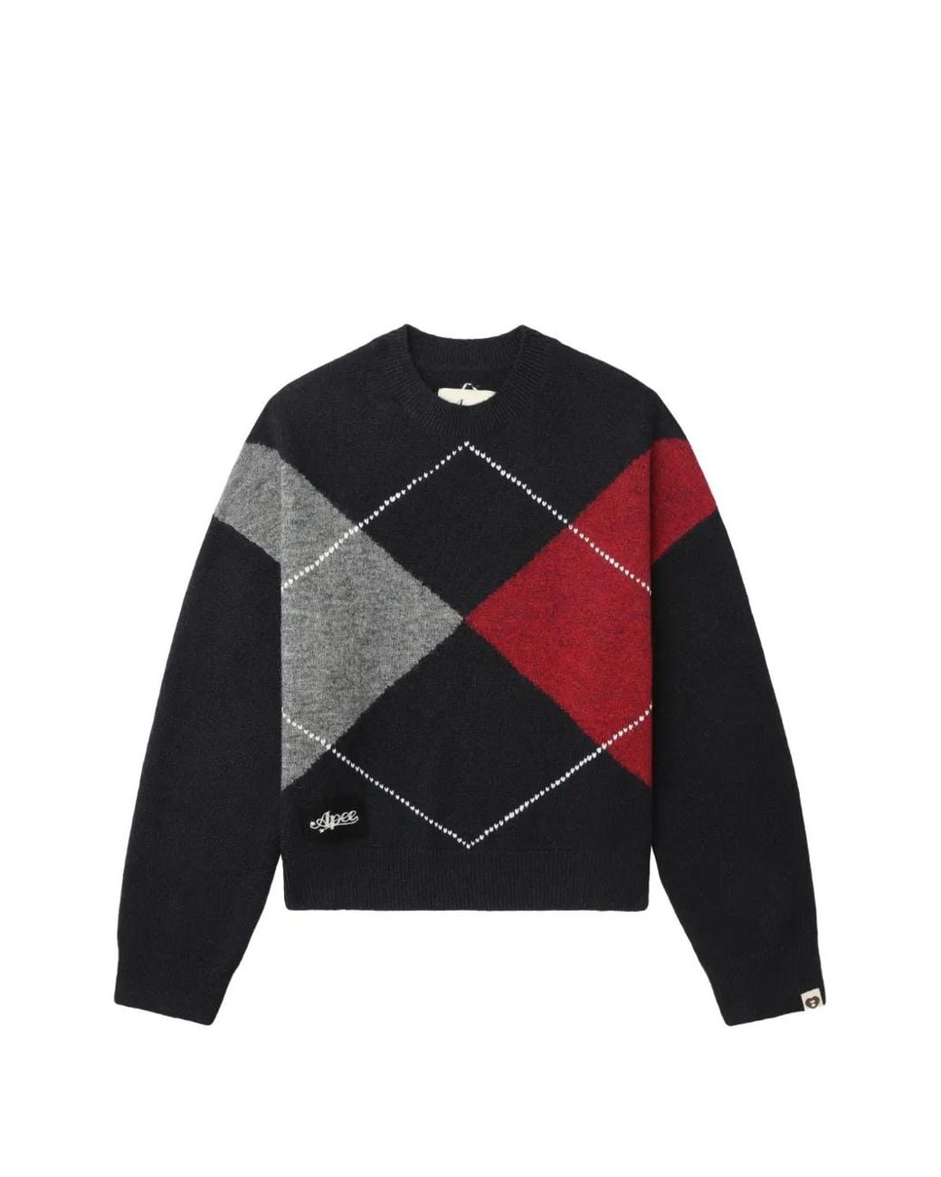 A Bathing Ape Black Argyle Sweater