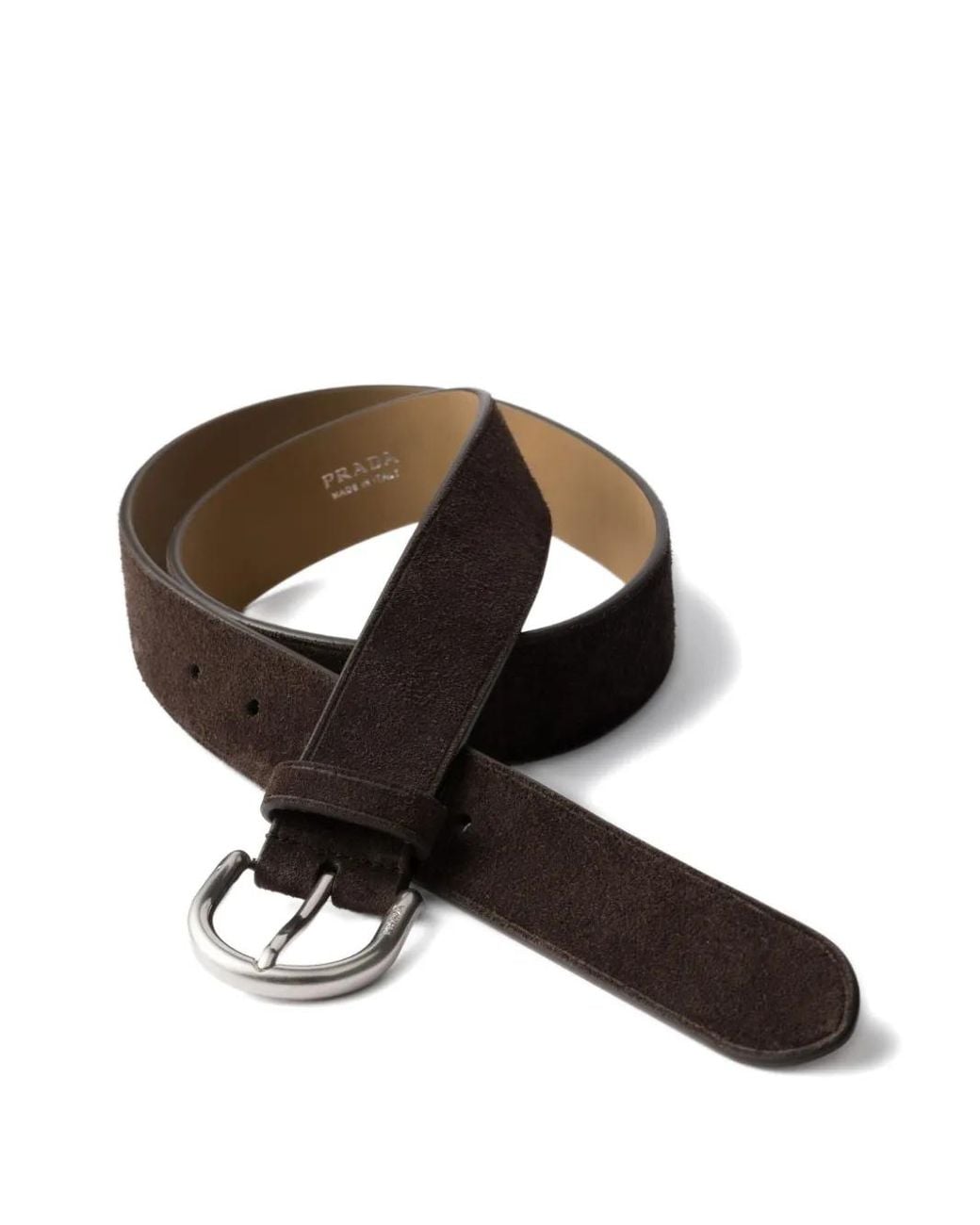 Prada Brown Suede Belt for men