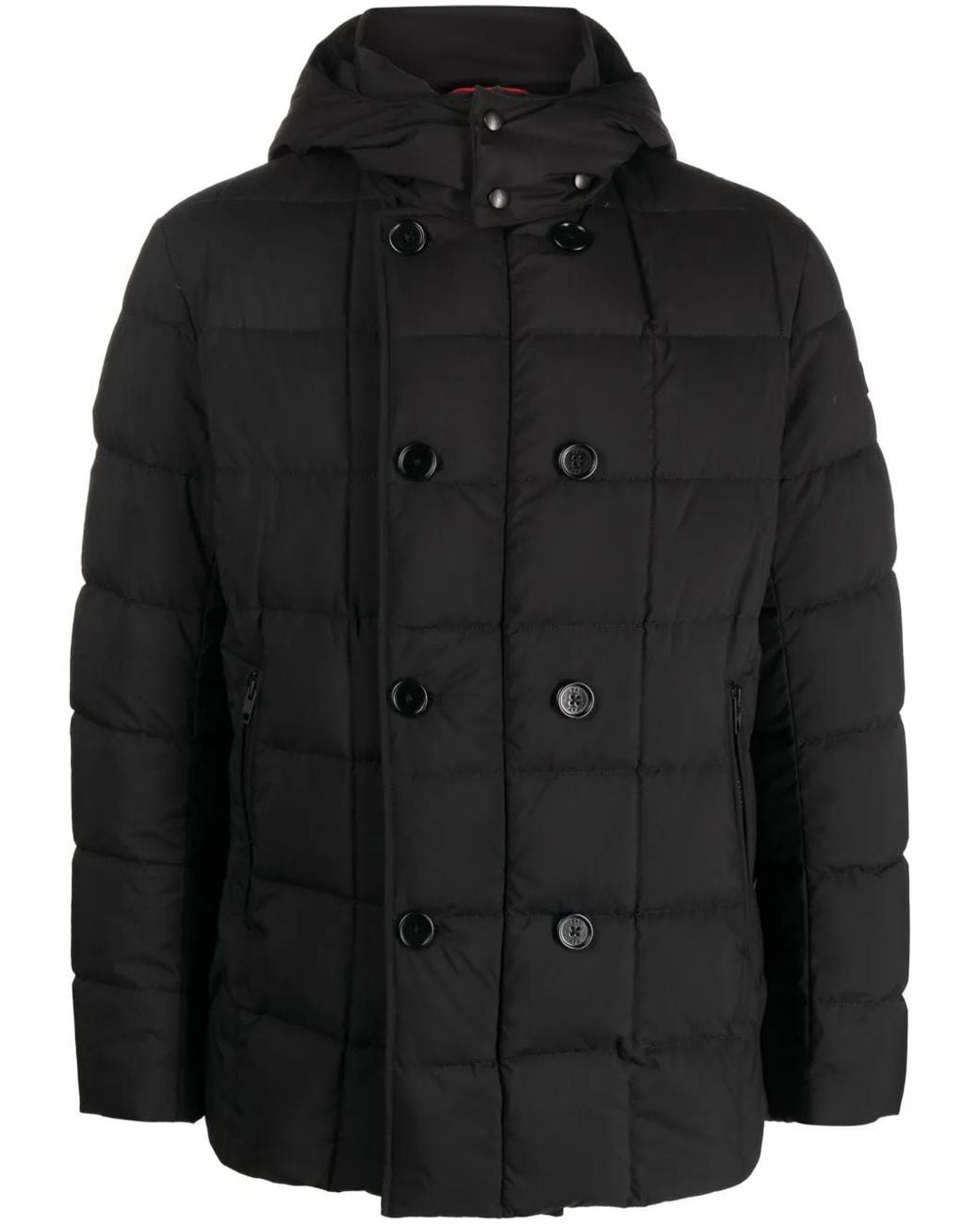 Fay Black Detachable-Hood Zipped Padded Jacket for men