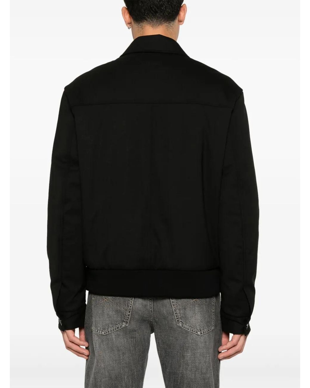 Kiton Black Padded Bomber Jacket for men