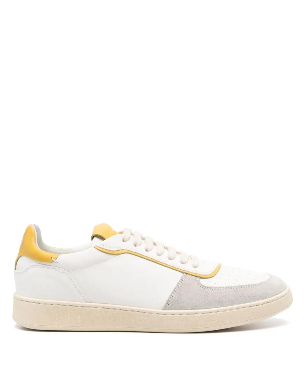 Stuart Weitzman White Derby Leather Sneakers