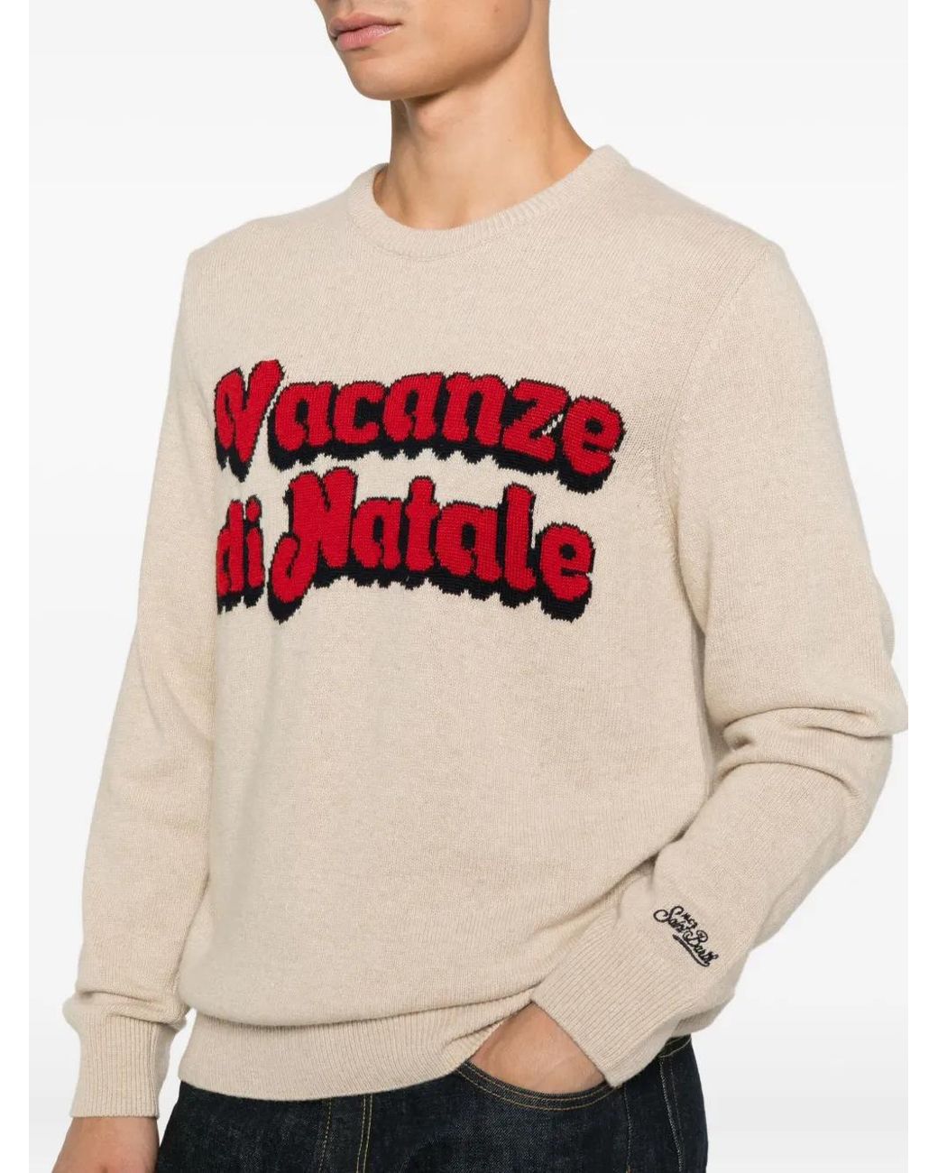 Mc2 Saint Barth White Crew-Neck Sweater for men