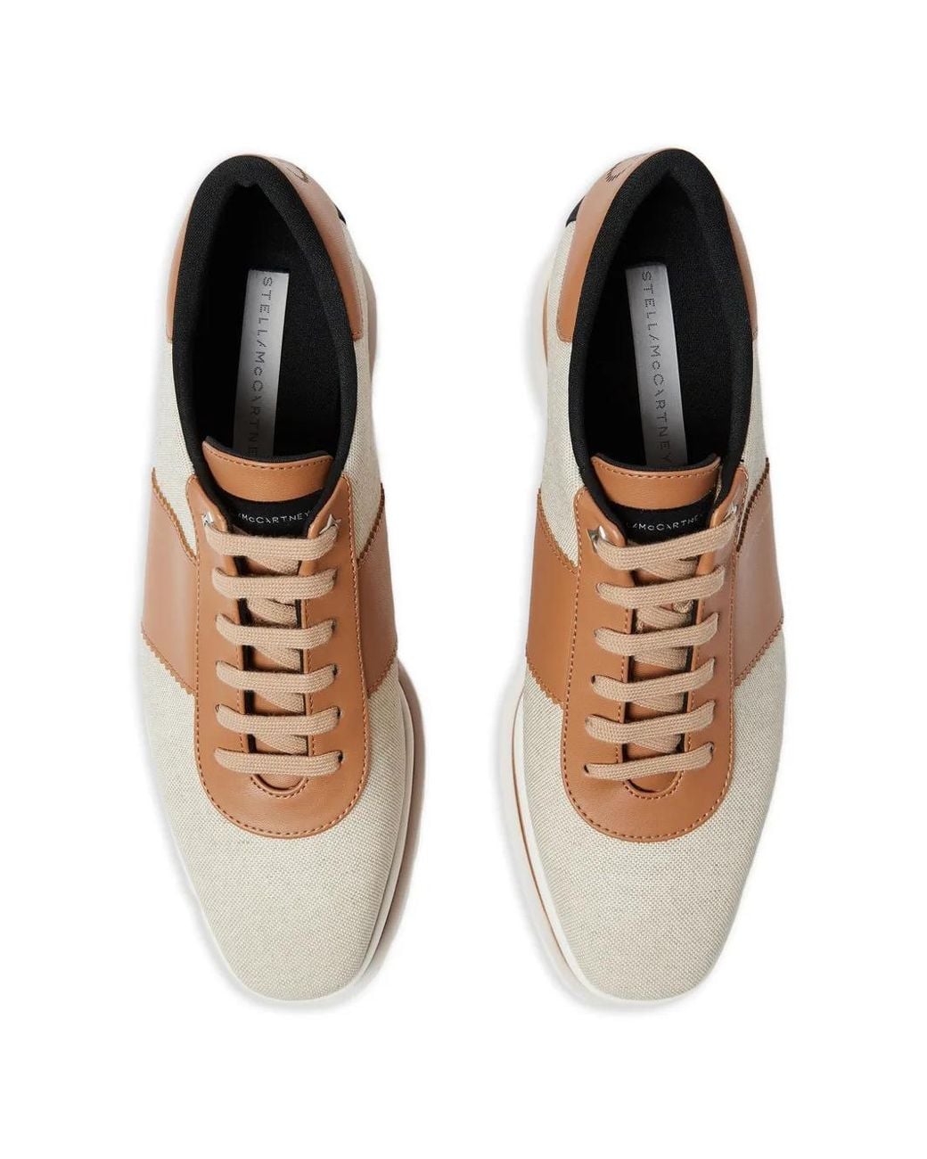 Stella McCartney White Sneak-Elyse Canvas Platform Sneakers