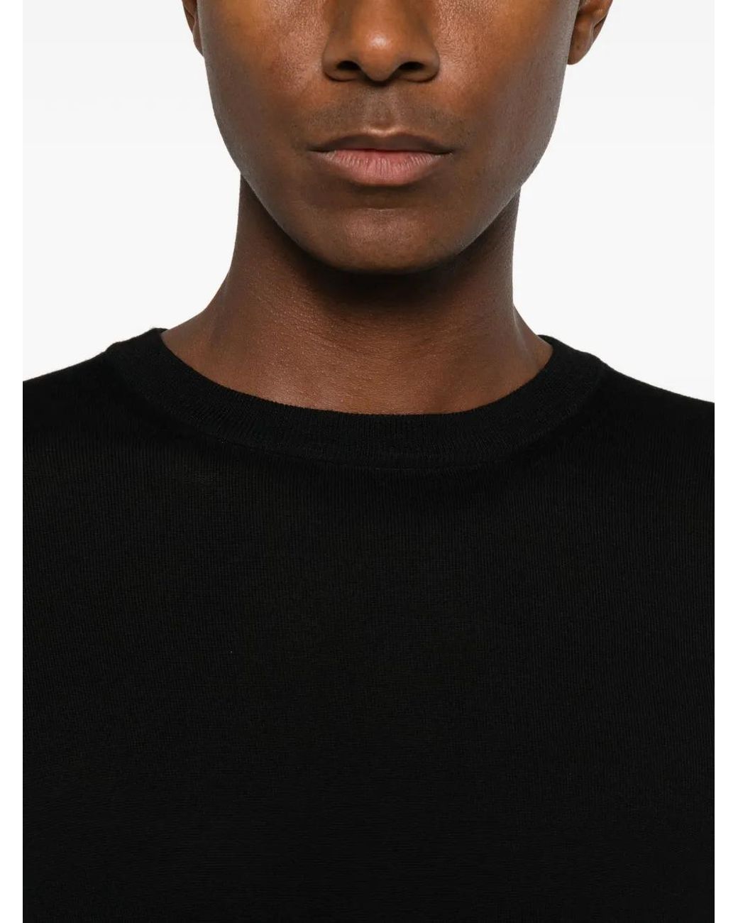 Gran Sasso Black Crew-Neck Long-Sleeve Sweater for men
