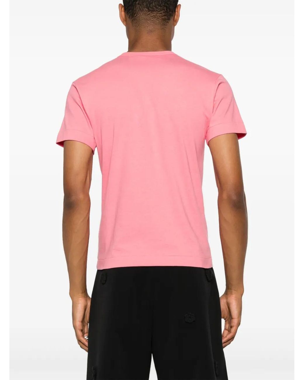 COMME DES GARÇONS PLAY Pink Heart-Print Cotton T-Shirt